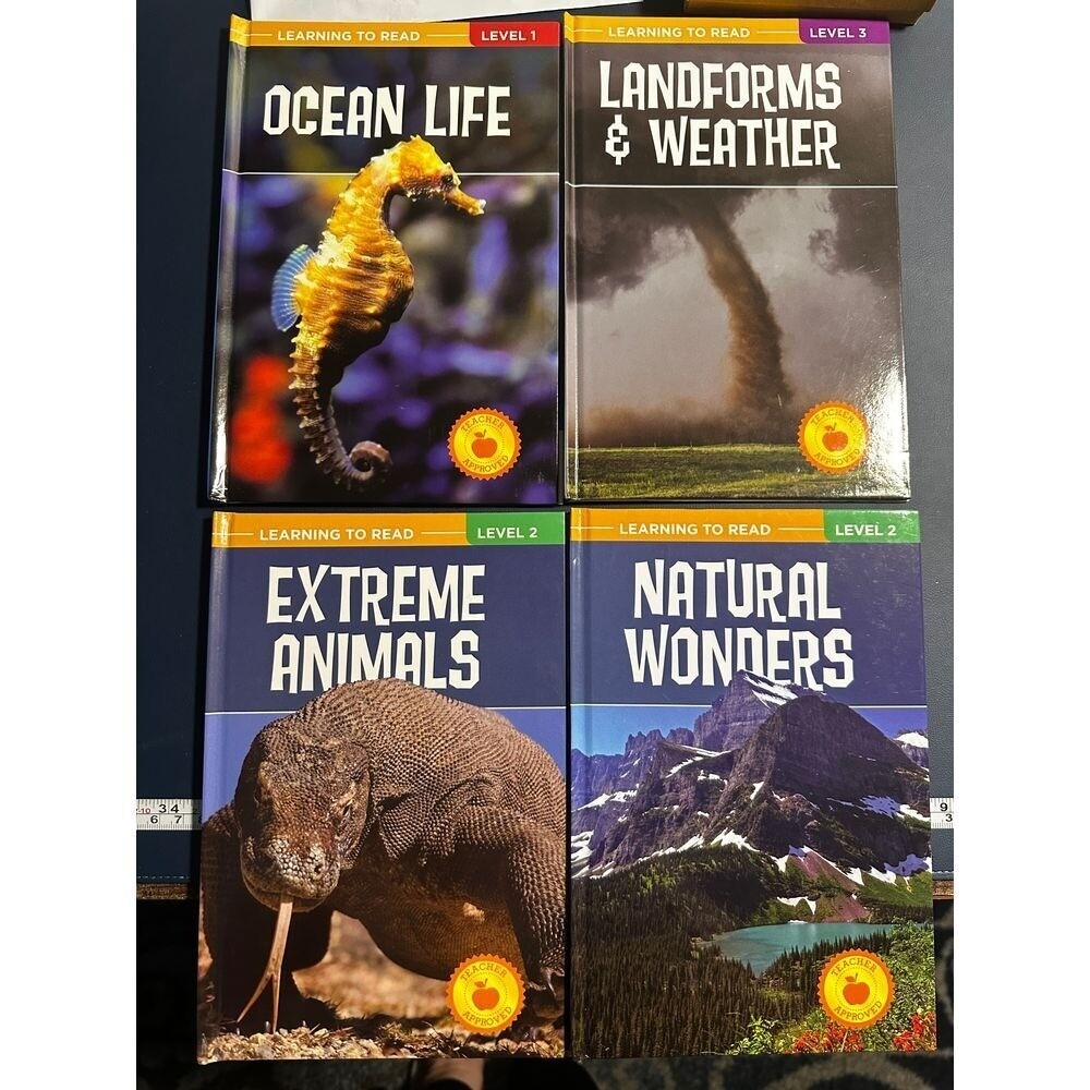 Learning to Read Leveled Book Set Ocean Life Extreme Animals Natural Wonders 4pk